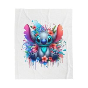 Colorful Stitch Plush Blanket for Kids - Soft and Cozy, Perfect for Playrooms and Gifts