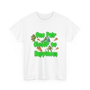 TMN One Pair Closer to Happiness Shirt – Turtle Hero Pizza Sneaker Match Tee (Green & Red Shoes)